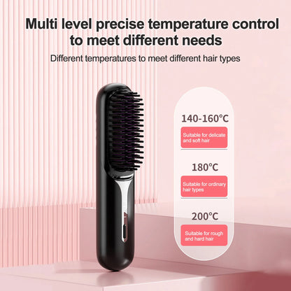Portable Wireless Hair Straightener Brush
