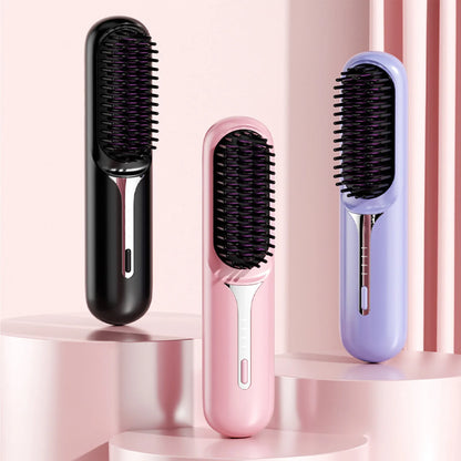 Portable Wireless Hair Straightener Brush