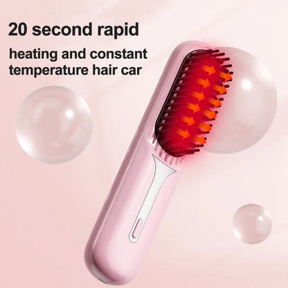 Portable Wireless Hair Straightener Brush