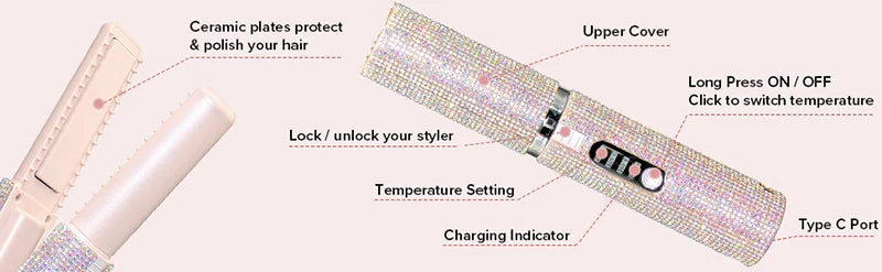 Portable Hair Straightener & Curler